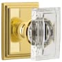 Grandeur Carre Crystal Solid Brass Passage Door Knob Set with Carre Square Trim from the Concealed Screw Collection - 2-3/8" Backset Lifetime Brass