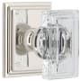 Grandeur Carre Crystal Solid Brass Passage Door Knob Set with Carre Square Trim from the Concealed Screw Collection - 2-3/8" Backset Polished Nickel