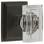 Grandeur Carre Crystal Solid Brass Passage Door Knob Set with Carre Square Trim from the Concealed Screw Collection - 2-3/8" Backset Timeless Bronze