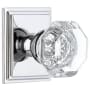Grandeur Chambord Crystal Solid Brass Privacy Door Knob Set with Carre Square Trim from the Concealed Screw Collection - 2-3/4" Backset Bright Chrome