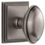 Grandeur Eden Prairie Solid Brass Privacy Door Knob Set with Carre Square Trim from the Concealed Screw Collection - 2-3/8" Backset Antique Pewter