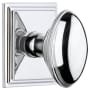 Grandeur Eden Prairie Solid Brass Privacy Door Knob Set with Carre Square Trim from the Concealed Screw Collection - 2-3/8" Backset Bright Chrome