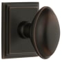 Grandeur Eden Prairie Solid Brass Privacy Door Knob Set with Carre Square Trim from the Concealed Screw Collection - 2-3/8" Backset Timeless Bronze