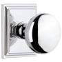 Grandeur Fifth Avenue Solid Brass Privacy Door Knob Set with Carre Square Trim from the Concealed Screw Collection - 2-3/8" Backset Bright Chrome