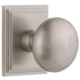 Grandeur Fifth Avenue Solid Brass Privacy Door Knob Set with Carre Square Trim from the Concealed Screw Collection - 2-3/8" Backset Satin Nickel
