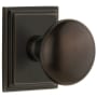 Grandeur Fifth Avenue Solid Brass Privacy Door Knob Set with Carre Square Trim from the Concealed Screw Collection - 2-3/8" Backset Timeless Bronze
