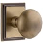 Grandeur Fifth Avenue Solid Brass Privacy Door Knob Set with Carre Square Trim from the Concealed Screw Collection - 2-3/8" Backset Vintage Brass