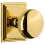 Grandeur Fifth Avenue Solid Brass Privacy Door Knob Set with Carre Square Trim from the Concealed Screw Collection - 2-3/4" Backset Lifetime Brass