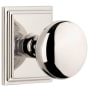 Grandeur Fifth Avenue Solid Brass Privacy Door Knob Set with Carre Square Trim from the Concealed Screw Collection - 2-3/4" Backset Polished Nickel