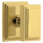 Grandeur Carre Solid Brass Non-Turning One-Sided Dummy Door Knob with Carre Square Trim from the Concealed Screw Collection Lifetime Brass