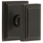 Grandeur Carre Solid Brass Non-Turning One-Sided Dummy Door Knob with Carre Square Trim from the Concealed Screw Collection Timeless Bronze