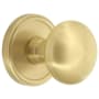 Grandeur Fifth Avenue Solid Brass Passage Door Knob Set with Georgetown Trim from the Concealed Screw Collection - 2-3/4" Backset Satin Brass