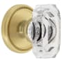 Grandeur Baguette Crystal Solid Brass Privacy Door Knob Set with Soleil Trim from the Concealed Screw Collection - 2-3/8" Backset Satin Brass