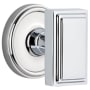 Grandeur Carre Solid Brass Passage Door Knob Set with Georgetown Trim from the Concealed Screw Collection - 2-3/8" Backset Bright Chrome