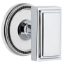Grandeur Carre Solid Brass Privacy Door Knob Set with Soleil Trim from the Concealed Screw Collection - 2-3/4" Backset Bright Chrome