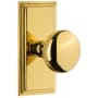 Grandeur Fifth Avenue Solid Brass Passage Door Knob Set with Carre Short Trim from the Concealed Screw Collection - 2-3/4" Backset Lifetime Brass