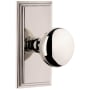 Grandeur Fifth Avenue Solid Brass Passage Door Knob Set with Carre Short Trim from the Concealed Screw Collection - 2-3/4" Backset Polished Nickel