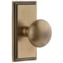 Grandeur Fifth Avenue Solid Brass Passage Door Knob Set with Carre Short Trim from the Concealed Screw Collection - 2-3/4" Backset Vintage Brass