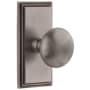 Grandeur Fifth Avenue Solid Brass Privacy Door Knob Set with Carre Short Trim from the Concealed Screw Collection - 2-3/8" Backset Antique Pewter