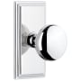 Grandeur Fifth Avenue Solid Brass Privacy Door Knob Set with Carre Short Trim from the Concealed Screw Collection - 2-3/8" Backset Bright Chrome