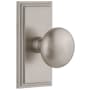 Grandeur Fifth Avenue Solid Brass Privacy Door Knob Set with Carre Short Trim from the Concealed Screw Collection - 2-3/8" Backset Satin Nickel