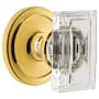 Grandeur Carre Crystal Solid Brass Passage Door Knob Set with Circulaire Trim from the Concealed Screw Collection - 2-3/4" Backset Lifetime Brass