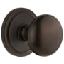 Grandeur Fifth Avenue Solid Brass Passage Door Knob Set with Circulaire Trim from the Concealed Screw Collection - 2-3/4" Backset Timeless Bronze