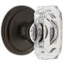 Grandeur Baguette Crystal Solid Brass Privacy Door Knob Set with Circulaire Trim from the Concealed Screw Collection - 2-3/8" Backset Timeless Bronze
