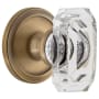 Grandeur Baguette Crystal Solid Brass Privacy Door Knob Set with Circulaire Trim from the Concealed Screw Collection - 2-3/8" Backset Vintage Brass