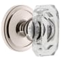 Grandeur Baguette Crystal Solid Brass Privacy Door Knob Set with Circulaire Trim from the Concealed Screw Collection - 2-3/4" Backset Polished Nickel