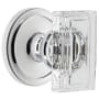 Grandeur Carre Crystal Solid Brass Privacy Door Knob Set with Circulaire Trim from the Concealed Screw Collection - 2-3/8" Backset Bright Chrome