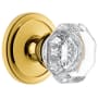 Grandeur Chambord Crystal Solid Brass Privacy Door Knob Set with Circulaire Trim from the Concealed Screw Collection - 2-3/8" Backset Lifetime Brass