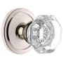 Grandeur Chambord Crystal Solid Brass Privacy Door Knob Set with Circulaire Trim from the Concealed Screw Collection - 2-3/8" Backset Polished Nickel