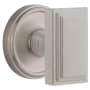 Grandeur Carre Solid Brass Passage Door Knob Set with Georgetown Trim from the Concealed Screw Collection - 2-3/8" Backset Satin Nickel