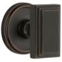Grandeur Carre Solid Brass Passage Door Knob Set with Georgetown Trim from the Concealed Screw Collection - 2-3/8" Backset Timeless Bronze