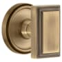 Grandeur Carre Solid Brass Passage Door Knob Set with Georgetown Trim from the Concealed Screw Collection - 2-3/8" Backset Vintage Brass