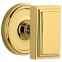 Grandeur Carre Solid Brass Privacy Door Knob Set with Georgetown Trim from the Concealed Screw Collection - 2-3/8" Backset Lifetime Brass