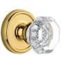 Grandeur Chambord Crystal Solid Brass Privacy Door Knob Set with Georgetown Trim from the Concealed Screw Collection - 2-3/8" Backset Lifetime Brass
