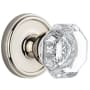 Grandeur Chambord Crystal Solid Brass Privacy Door Knob Set with Georgetown Trim from the Concealed Screw Collection - 2-3/8" Backset Polished Nickel