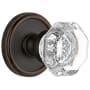 Grandeur Chambord Crystal Solid Brass Privacy Door Knob Set with Georgetown Trim from the Concealed Screw Collection - 2-3/8" Backset Timeless Bronze