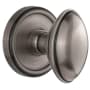 Grandeur Eden Prairie Solid Brass Privacy Door Knob Set with Georgetown Trim from the Concealed Screw Collection - 2-3/8" Backset Antique Pewter