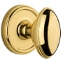 Grandeur Eden Prairie Solid Brass Privacy Door Knob Set with Georgetown Trim from the Concealed Screw Collection - 2-3/8" Backset Lifetime Brass