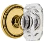 Grandeur Baguette Crystal Solid Brass Privacy Door Knob Set with Soleil Trim from the Concealed Screw Collection - 2-3/8" Backset Lifetime Brass