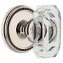 Grandeur Baguette Crystal Solid Brass Privacy Door Knob Set with Soleil Trim from the Concealed Screw Collection - 2-3/8" Backset Polished Nickel