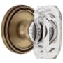 Grandeur Baguette Crystal Solid Brass Privacy Door Knob Set with Soleil Trim from the Concealed Screw Collection - 2-3/8" Backset Vintage Brass