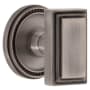 Grandeur Carre Solid Brass Privacy Door Knob Set with Soleil Trim from the Concealed Screw Collection - 2-3/4" Backset Antique Pewter