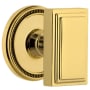 Grandeur Carre Solid Brass Privacy Door Knob Set with Soleil Trim from the Concealed Screw Collection - 2-3/4" Backset Lifetime Brass