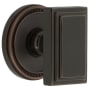 Grandeur Carre Solid Brass Privacy Door Knob Set with Soleil Trim from the Concealed Screw Collection - 2-3/4" Backset Timeless Bronze