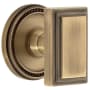Grandeur Carre Solid Brass Privacy Door Knob Set with Soleil Trim from the Concealed Screw Collection - 2-3/4" Backset Vintage Brass