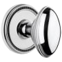 Grandeur Eden Prairie Solid Brass Privacy Door Knob Set with Soleil Trim from the Concealed Screw Collection - 2-3/4" Backset Bright Chrome